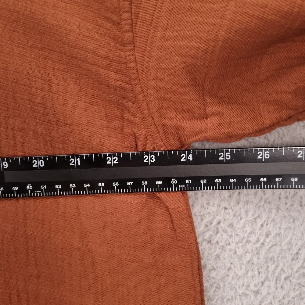 EILEEN FISHER Jacket Size XL Organic Cotton Stand Collar Long Sleeve Snap